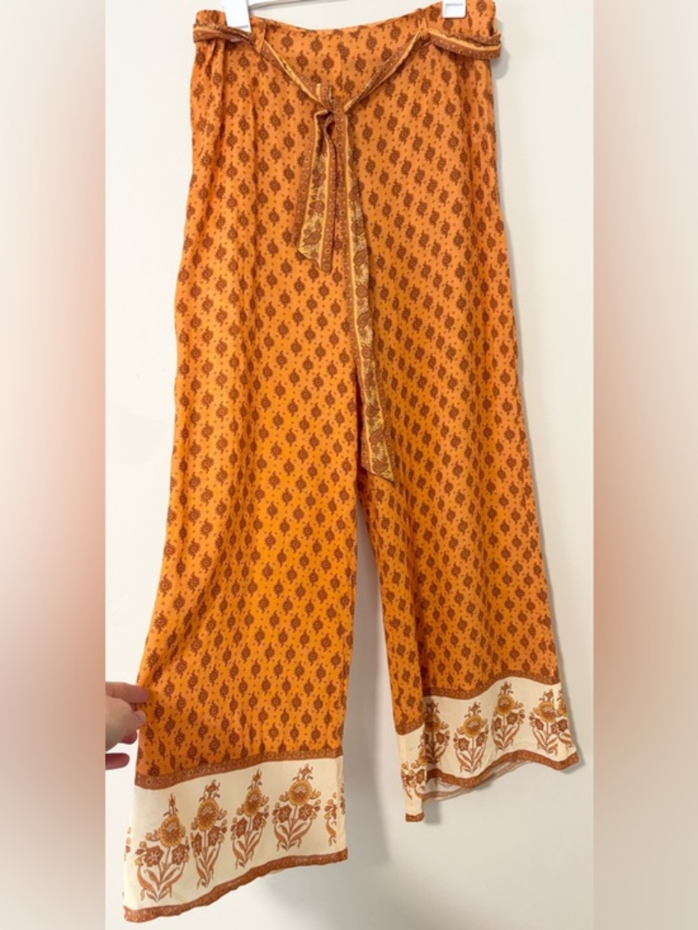 Arnhem Soria‎ Boho Floral Wide Leg Tie Pants in Marmalade